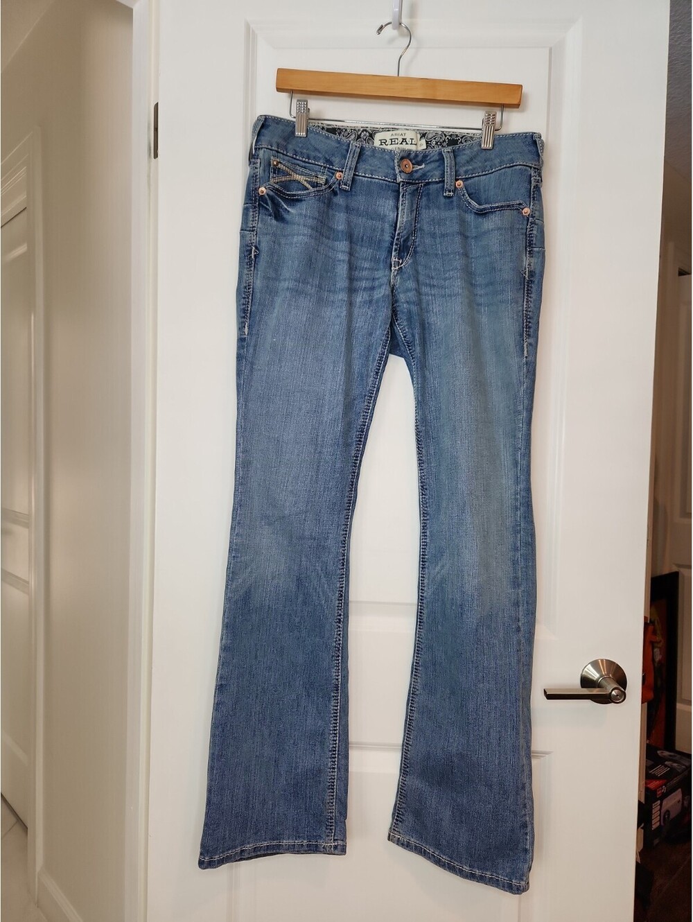 Ariat Real Denim Jeans Womens 30 X 32 Regular Blue Bootcut Western Riding